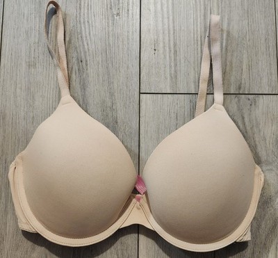PINK VICTORIA SECRET BEIGE STRETCHY WOMENS PUSH UP BRA BLACK SIZE 34/75D