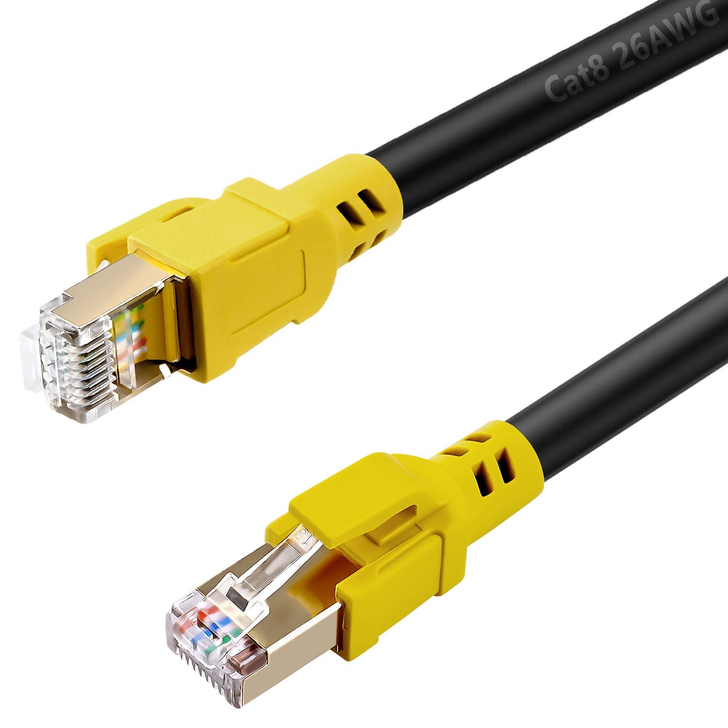 Nanxudyj Cat 8 Ethernet Cable 12ft 40Gbps 2000MHz SFTP High-Speed Patch Cord for Gaming & Streaming-image