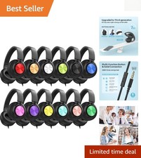Multicolor Adjustable Headphones 12-Pack: Perfect for Learning Environments