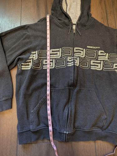 Vintage XXL Sean John Spell Out Full Zip Hoodie Gray Mens Cotton Lined - Picture 2 of 11