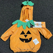 Infant/Toddler Pumpkin Hooded Complete Outfit Costume Orange/Green/Black