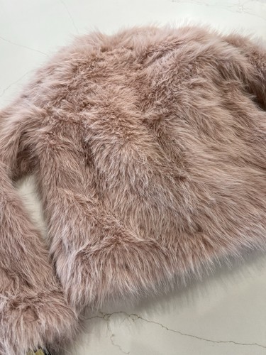 Girls' Short Faux Fur Jacket - Art Class Pink Size XL (14) - Picture 7 of 8