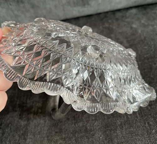 Vintage Davidson Glass Lady Chippendale Pattern Clear Glass Basket - Picture 4 of 6