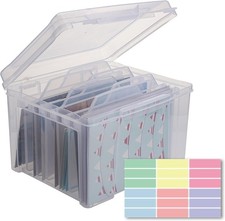 Greeting Card Storage Organizer Box with 6 Removable Dividers