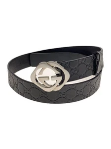 Gucci ceinture noire homme 182320 497717 GG Shima légèrement frottée occasion