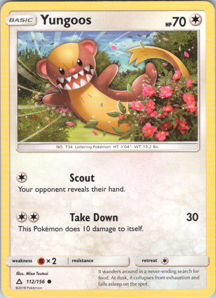 Yungoos #112/156 (LP) SM - Ultra Prism SM05 Pokemon