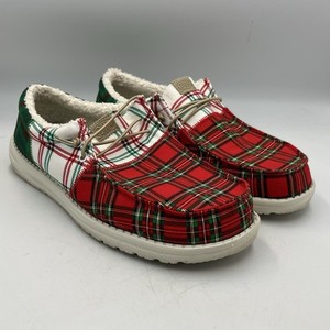 Hey Dude Men\'s Sunapee Penguins Red Green‎ Slip-on Shoes Size 10 Christmas NEW Hey Dude Christmas | eBay main image 3