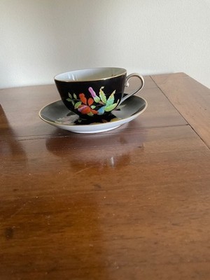 Herend Black Queen Victoria cup and saucer