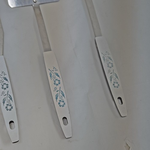 Cucina vintage 4x utensili casa USA fiordaliso blu spatola cucchiaio mestolo - Foto 5 di 7