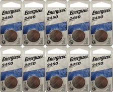 10 Pcs Energizer CR2450 ECR2450 CR 2450 3V Lithium Coin Cell Button Battery