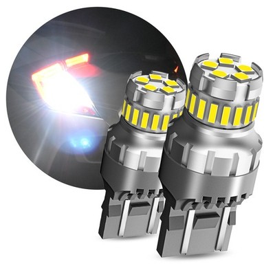 AUXITO 2F 2400lm 7443 7444 LED White Reverse Brake Tail Stop Parking Light Bulbs