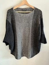 Wooden Ships Ruana Ombre Gray Sweater Mohair/Wool Blend Small/Medium