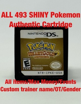 Unlocked Authentic Pokemon HeartGold Nintendo DS - All 493 Shiny Pokemon | Items