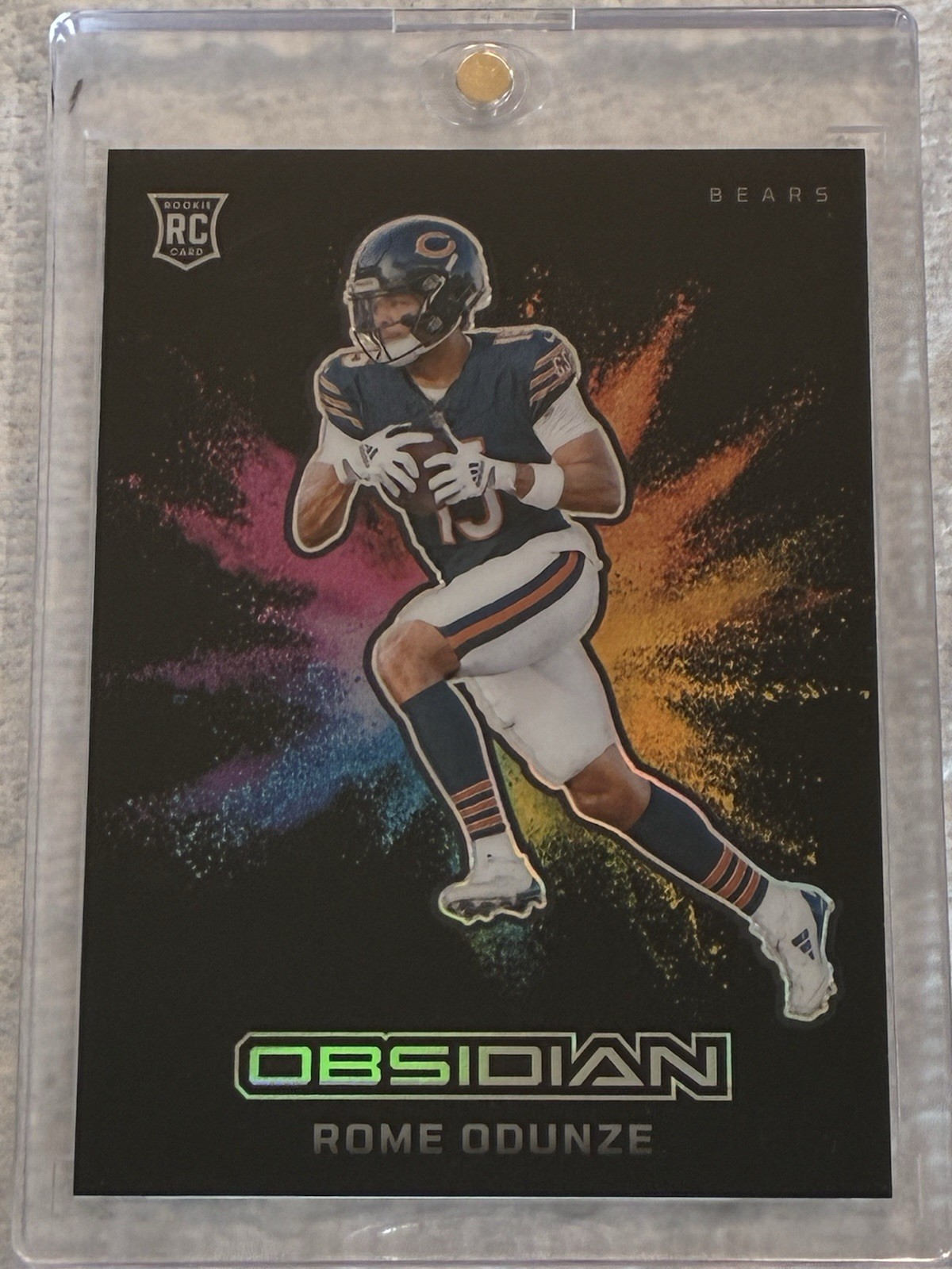 2024 Panini Obsidian Rome Odunze Black Color Blast SP Case Hit Rookie RC🔥Bears