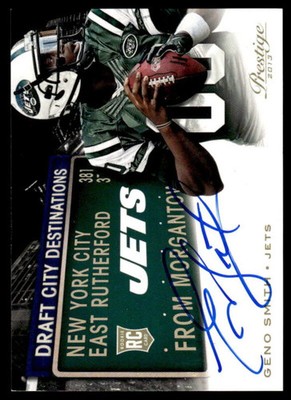 2013 PRESTIGE GENO SMITH 1 NRMT DRAFT CITY RC AUTOGRAPH FOOTBALL NEW YORK JETS