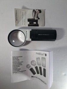 Large LED Illuminated Magnifier 58mm 5X All Purpose + Light Eschenbach Mobilux