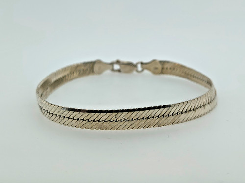 Sterling Silver Herringbone Bracelet for Women