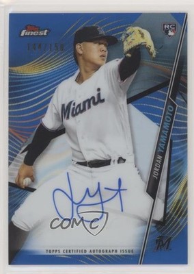 2020 Topps Finest Blue Refractor /150 Jordan Yamamoto #FA-JY Rookie Auto RC 15t4