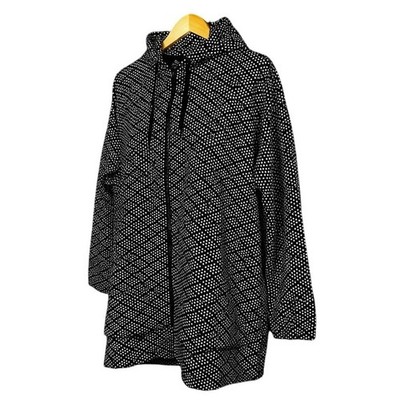 ShedRain Women's Black White Polka Dot Hooded Lightweight Rain Jacket Size L