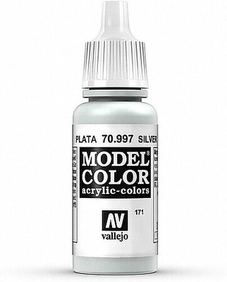 Vallejo Model Color SILVER 17ml - Hobby and Model Acrylic Paint - #70997