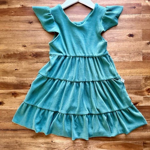 Jane + Jo Short Sleeve Ribbed Knit Cotton Janie Dress - Evergreen Short Sleeve 7 - Picture 2 of 8
