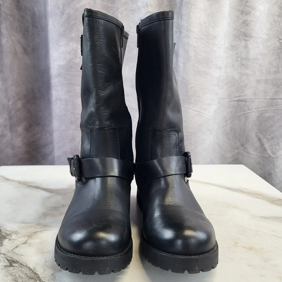 Steve Madden Shevron Biker Boots Women's Size 8 M Black - Image 3 of 4