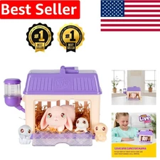 Interactive Mini Bunny Playset with 3 Surprise Babies & 20+ Sounds for Ages 3+