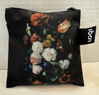 NWOT LOQI Black Travel Tote Bag 'Still Life With Flowers' Jan Davidsz De Heem
