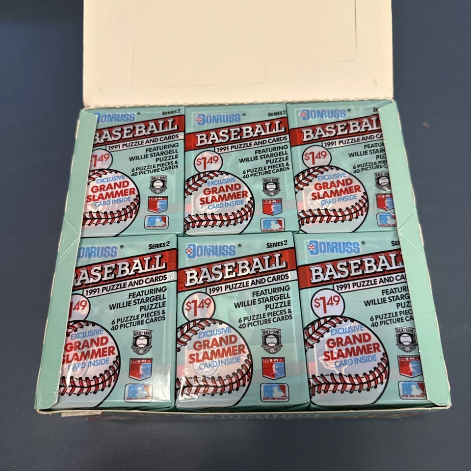 Caja de cera para violonchelo de béisbol Donruss Series 2 1991 de fábrica 24 paquetes jumbo Foto 2 de 4
