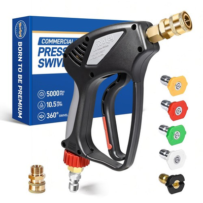 #ad #ad 5000 PSI Pressure Washer Gun with Swivel Inlet Short Power Washer Gun with N... $58.31