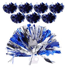 8 Pcs Blue and Silver Pom Poms Cheer Pom-poms Cheerleading Hand Flower