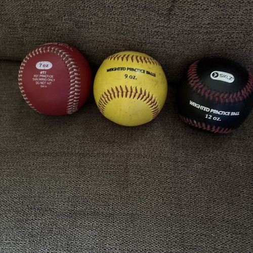 SKLZ 7,9,12 Oz Weighted Practice Ball Black Yellow Red Baseballs
