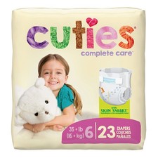 Cuties Baby Diaper, Size 6, HEAVY Absorbency, Tab Closure, CR6001 - Case of 92