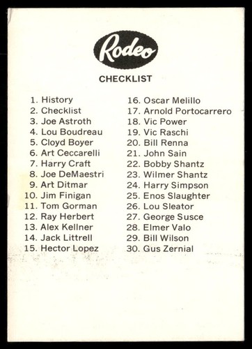 1976 A's Rodeo Meat Commemorative Complete Set (30) Slaughter/Boudreau - Picture 8 of 11
