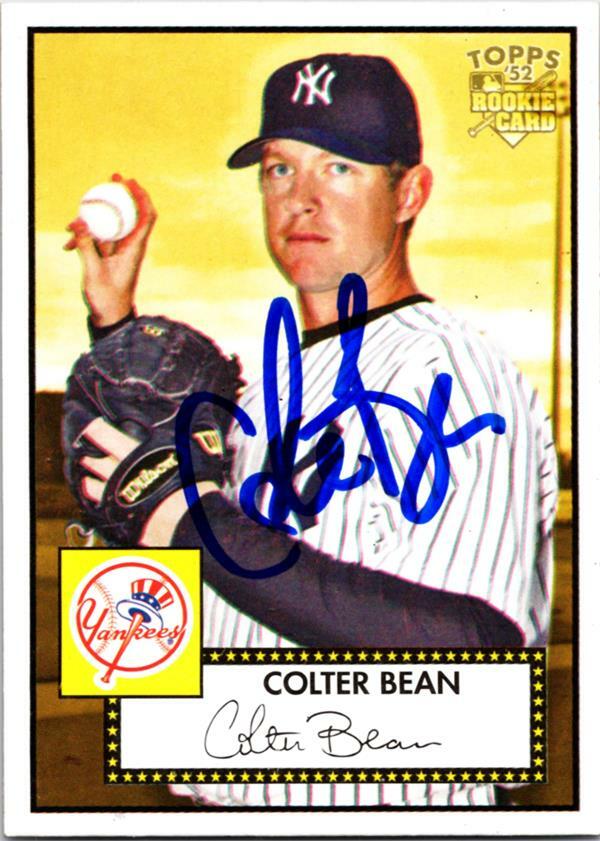 Colter Bean autographed baseball card (Yankees, JZ) 2006 Topps 52