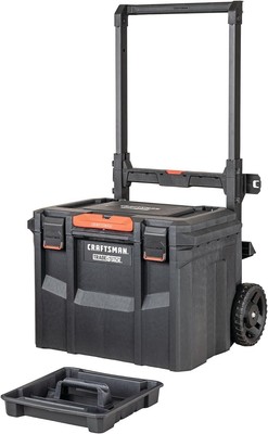 TRADESTACK Tool Box with Wheels, Waterproof, Stackable System, Portable Rolling