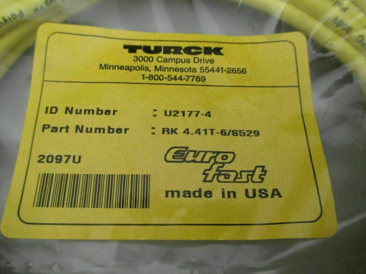 NEW* Turck RK4.41T-0.2-WK4.41T/S529 Cordset