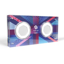 Olympic 2024 Union Jack 50p 2 Coin Acrylic Display Case Holder