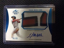 2015 Leaf Trinity Yoan Moncada RC Game Jumbo Letter Patch Auto 1/25 Autograph