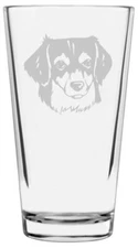 Small Greek Domestic (Kokoni) Dog Themed Etched All Purpose 16oz Pint Glass