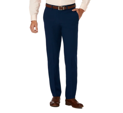 haggar slim fit mens dress pants Haggar Wrinkle Free Performance Khaki Pants, Flat Front in Black