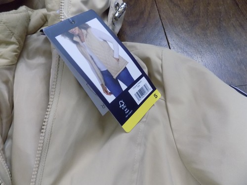 Lands' End 3 in 1 Systems Jacket Tan Zip out Quilted Vest Hooded Pockets S New - Picture 3 of 7