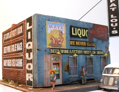 Downtown Deco HO Scale Building Kit Fat Lou's Liquor Store Amazing Detail!