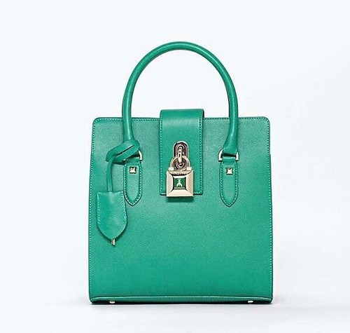 Borsa Patrizia Pepe, pelle saffiano, verde acqua profili oro, perfetta |  eBay