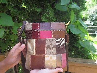 Authentic Coach Leather/Signature Patch Work Swing Pack