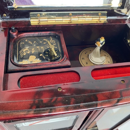 Vintage Kings Acrylic Musical Wedding Jewelry Box w/Clock "Love Story" S264 - Picture 6 of 11