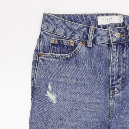 Topshop Womens Blue Cotton Blend Boyfriend Jeans Size W25 L28 - Picture 3 of 12