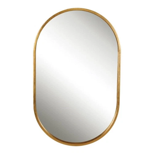 Uttermost Varina Oval Transitional Iron Metal Mirror in Lightly Antiqued Gold - Picture 1 of 6