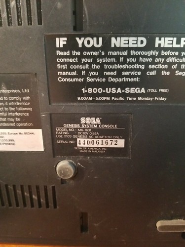 Sega Genesis Model 2 MK1631 - Controllers + EA Sports Lot Bundle - Tested Works - Picture 7 of 8