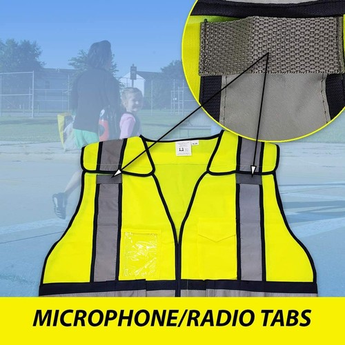 Crossing Guard Vest, School Crosswalk Traffic Safety, Reflective Green 2XL - Picture 7 of 7